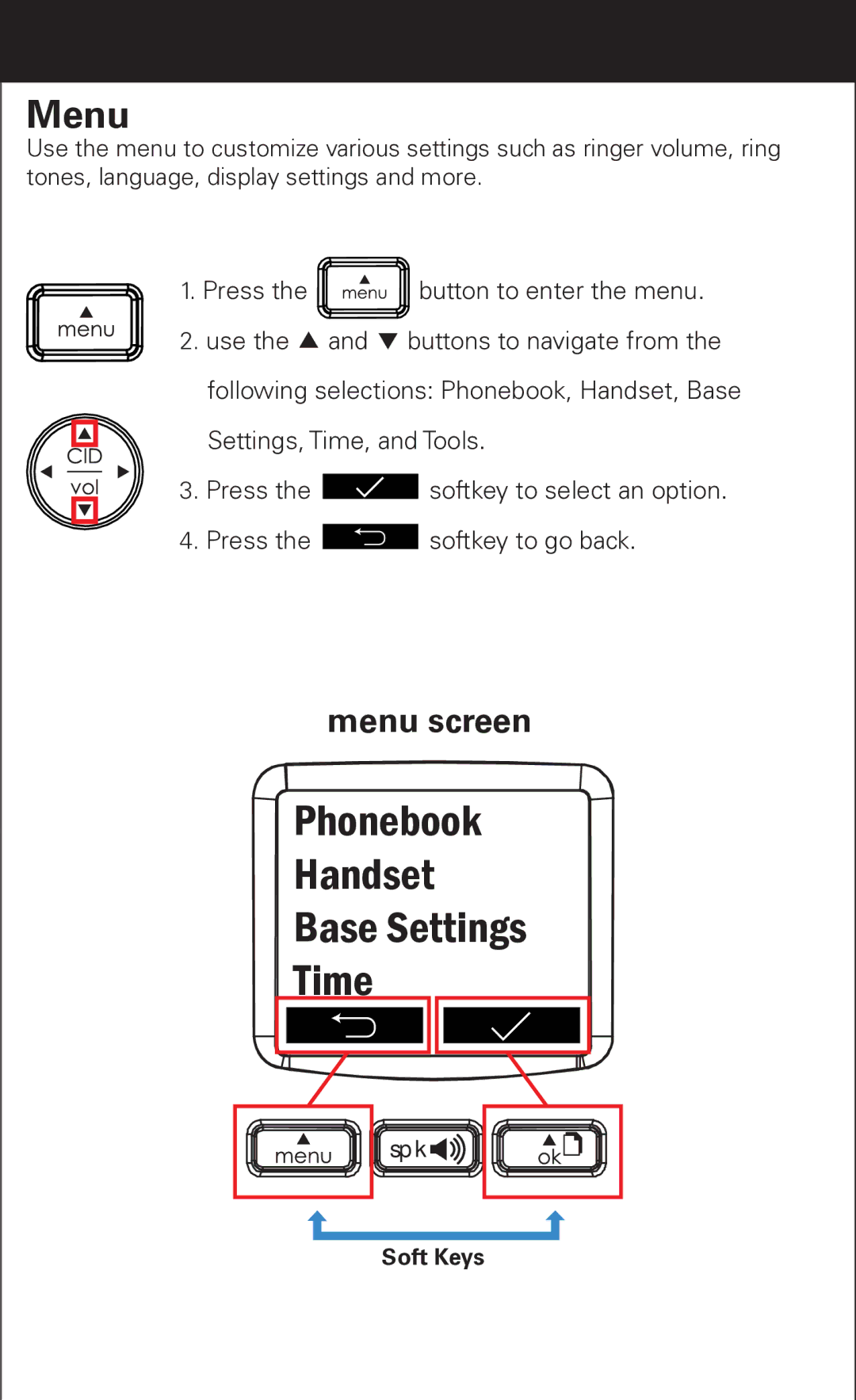 Emerson EM6000 manual Menu, Soft Keys 