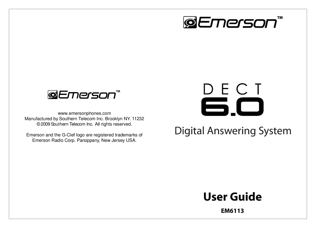 Emerson EM6113 manual User Guide 