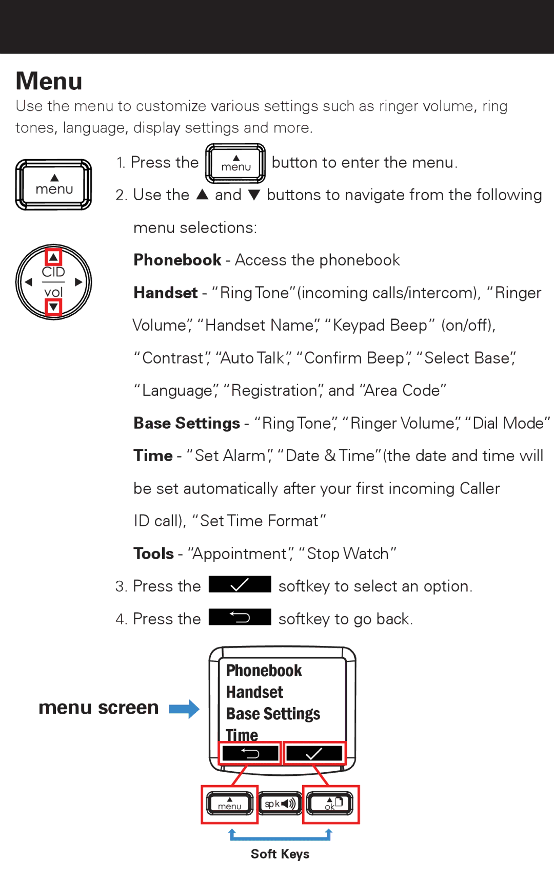 Emerson EM6120-2 manual Menu 