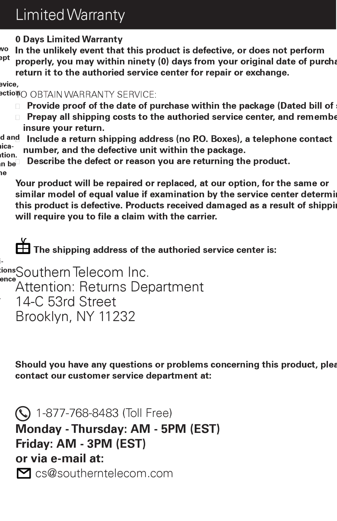 Emerson EM6120-2 manual Limited Warranty, To Obtain Warranty Service 