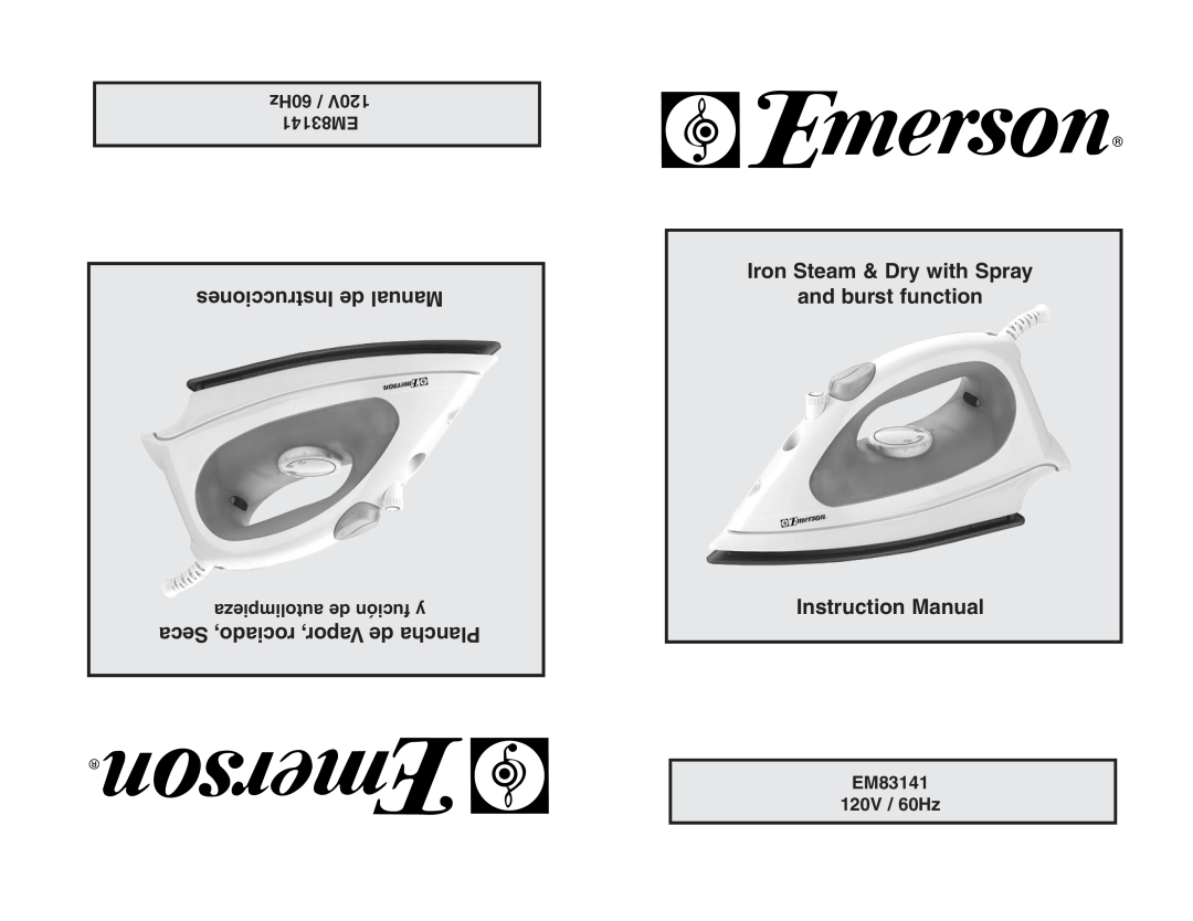Emerson instruction manual Instrucciones de Manual, 60Hz / 120V EM83141, EM83141 120V / 60Hz 