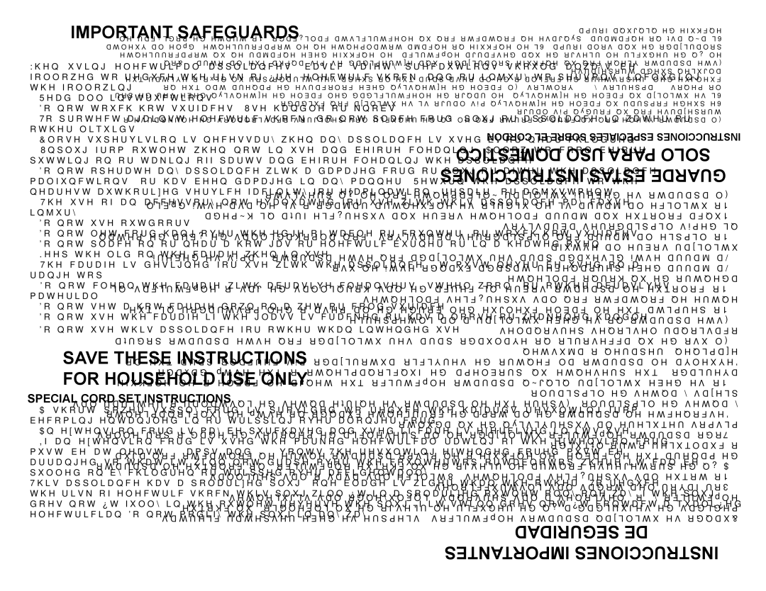 Emerson EM83681 instruction manual Important Safeguards, Special Cord SET Instructions 