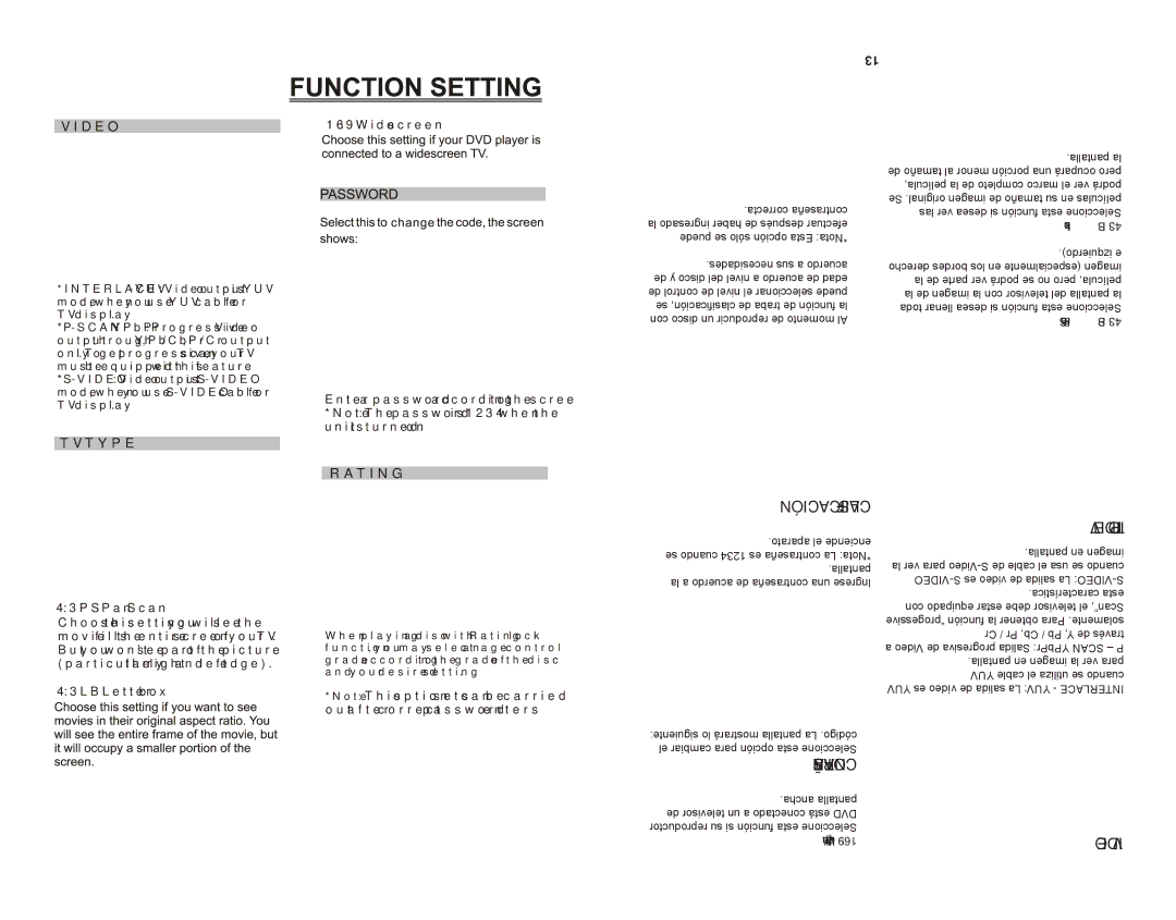 Emerson EMDVD75795 instruction manual Clasificación, Video, Rating 