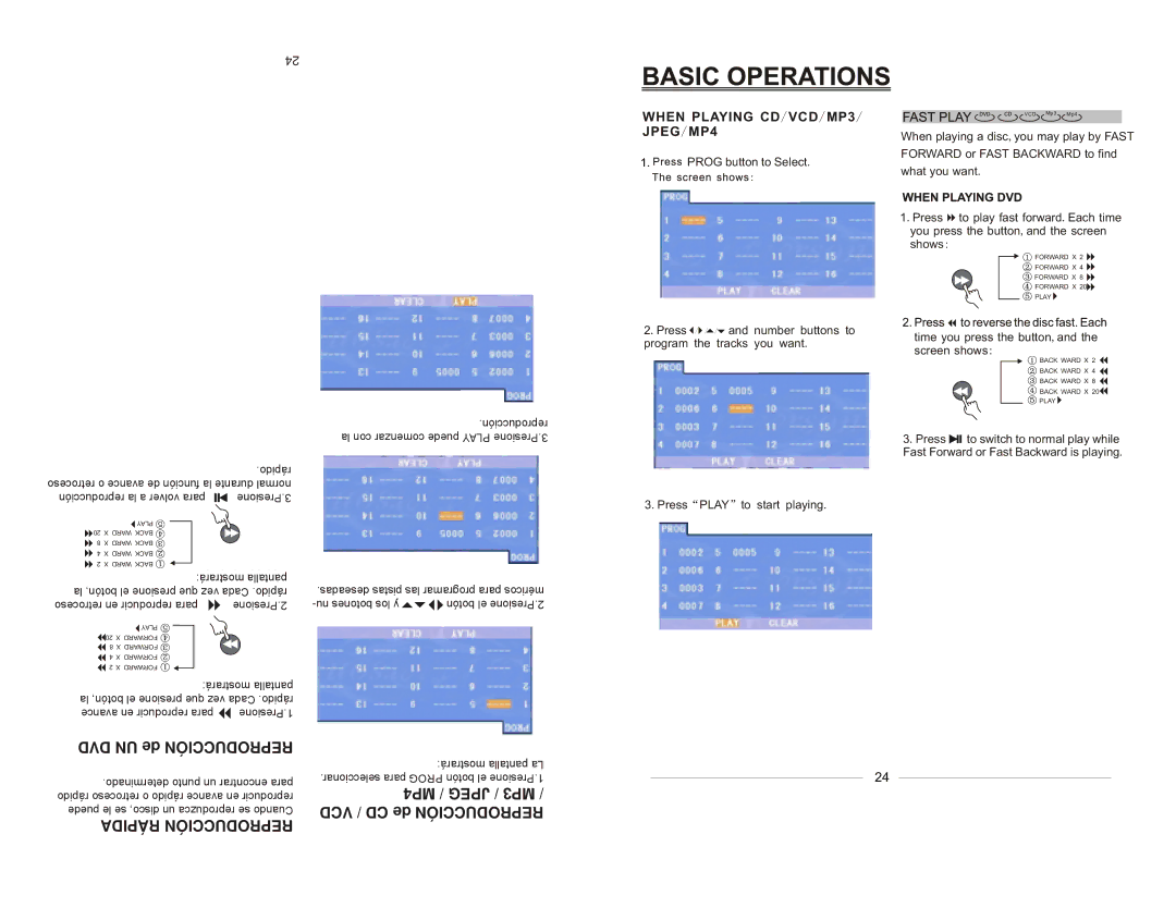 Emerson EMDVD75795 instruction manual When Playing CD/ VCD/ MP3 JPEG/ MP4 