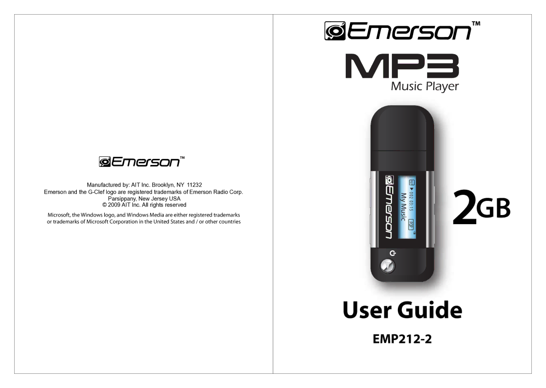 Emerson EMP212-2 manual 2GB 