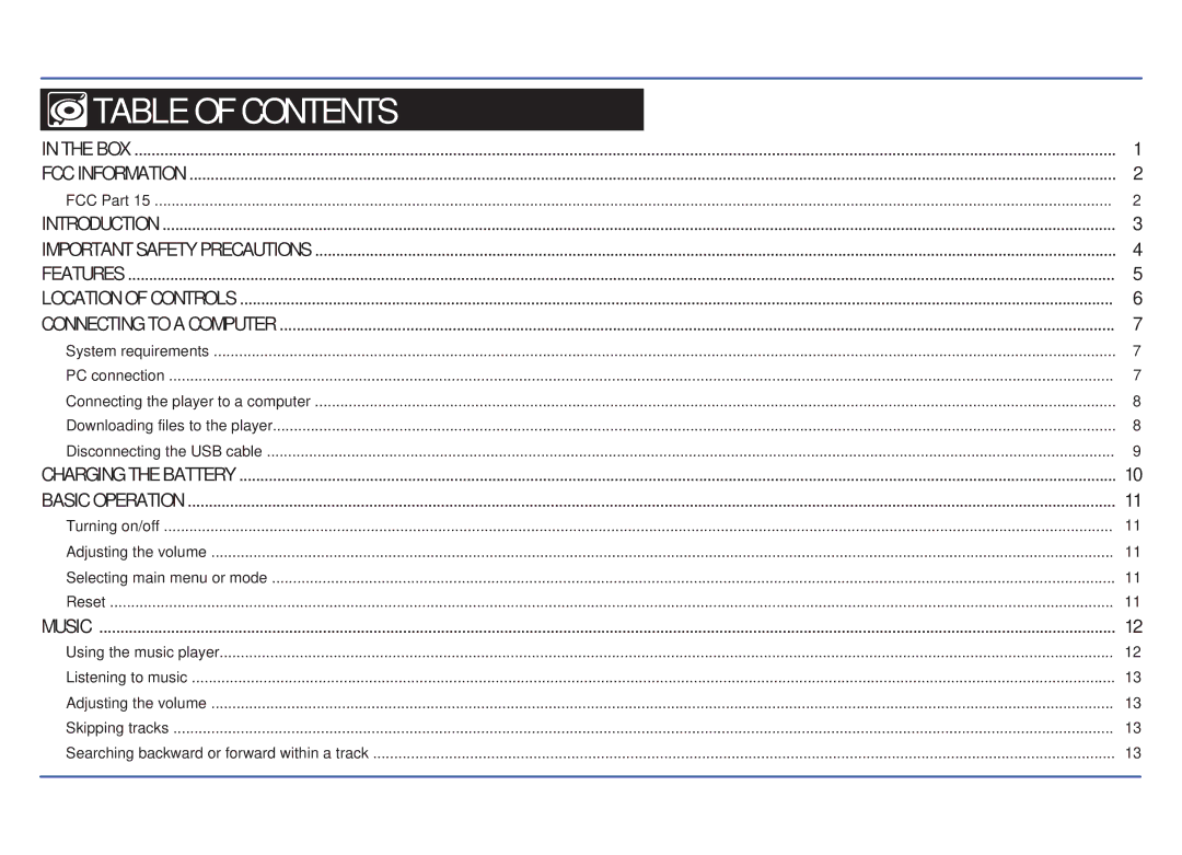 Emerson EMP414-4 manual Table of Contents 