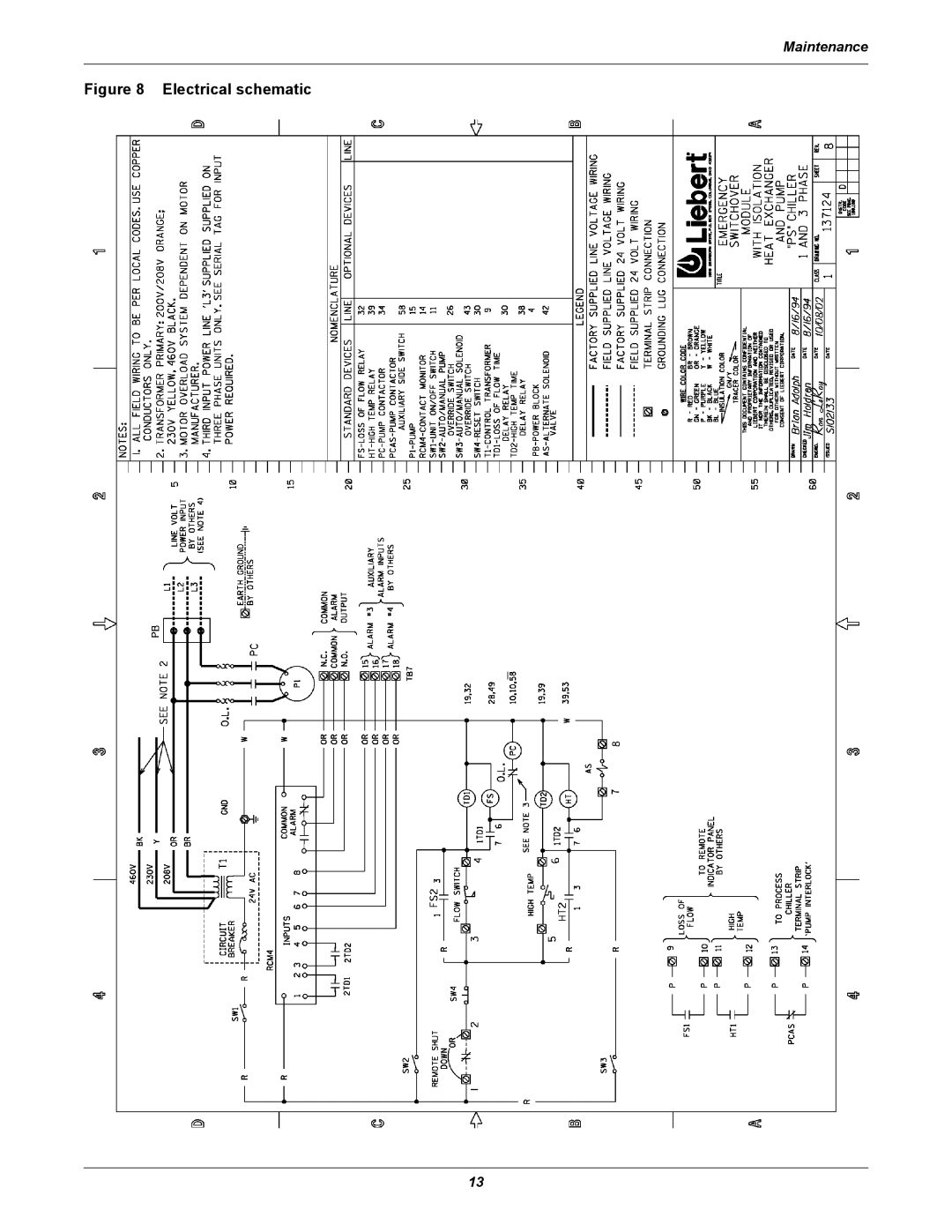 Emerson 1.5 TO 10 TONS, 60HZ, ENV10G, ENV20G user manual Electrical schematic 