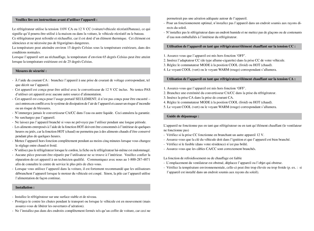 Emerson ER40 Veuillez lire ces instructions avant d’utiliser l’appareil, Mesures de sécurité, Installation 