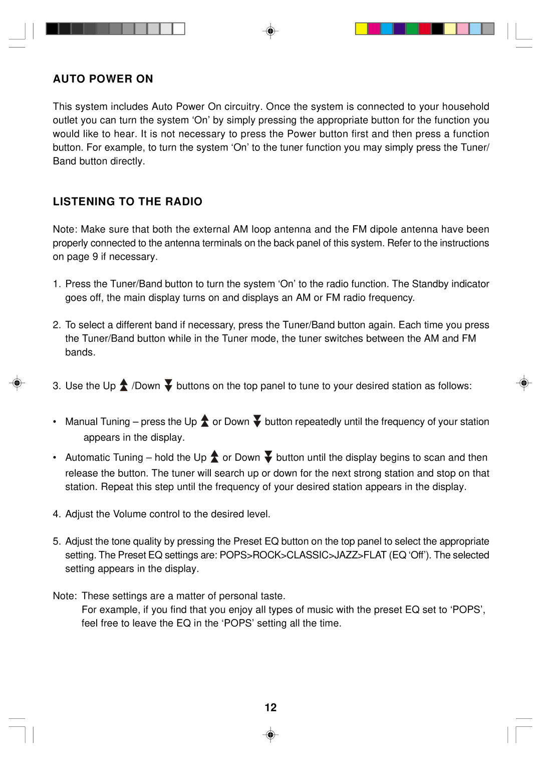 Emerson ES1 owner manual Auto Power on, Listening to the Radio 