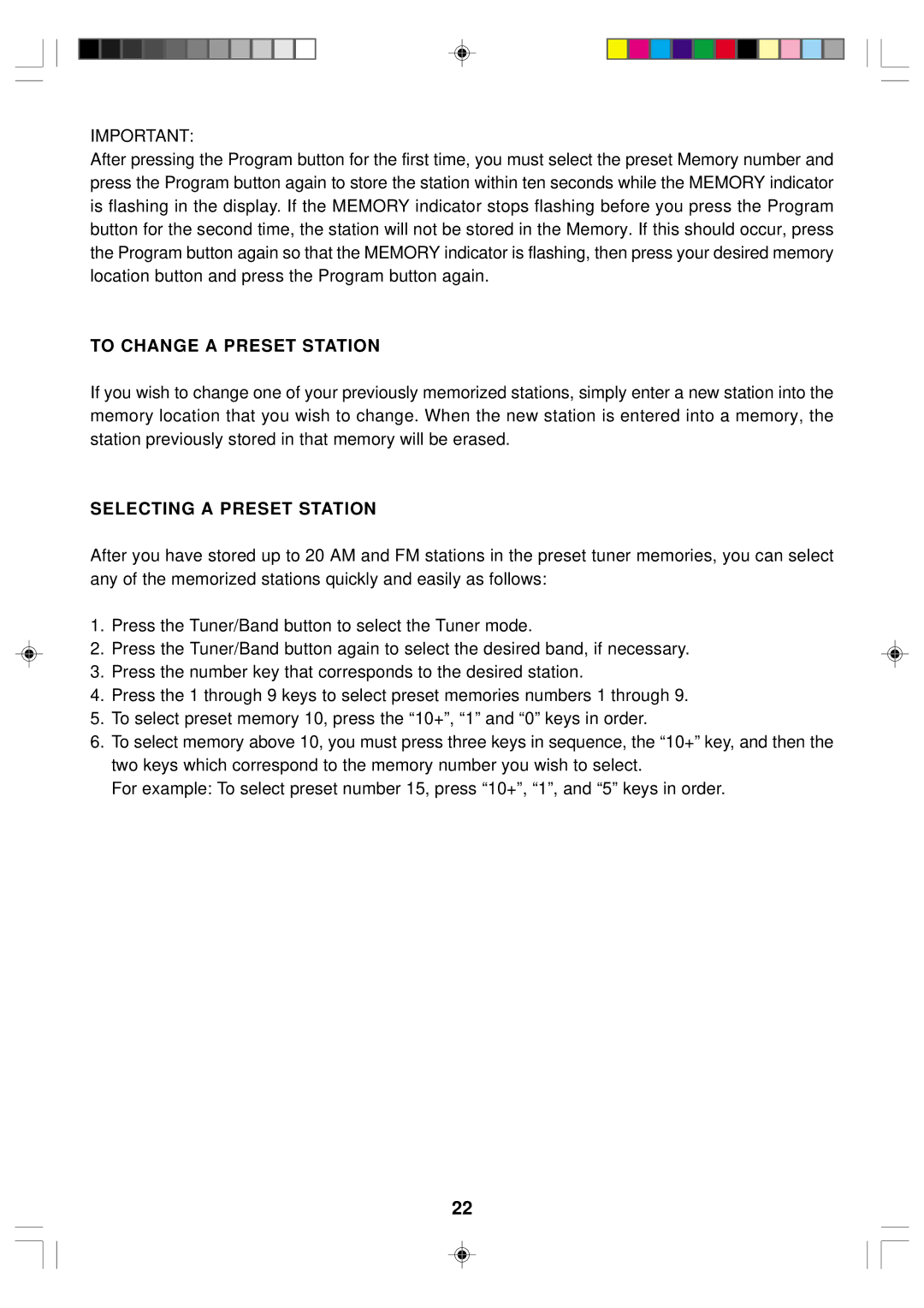 Emerson ES1 owner manual To Change a Preset Station, Selecting a Preset Station 