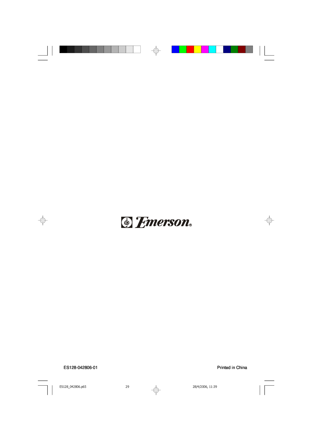 Emerson owner manual ES128-042806-01, ES128 042806.p65, 28/4/2006 