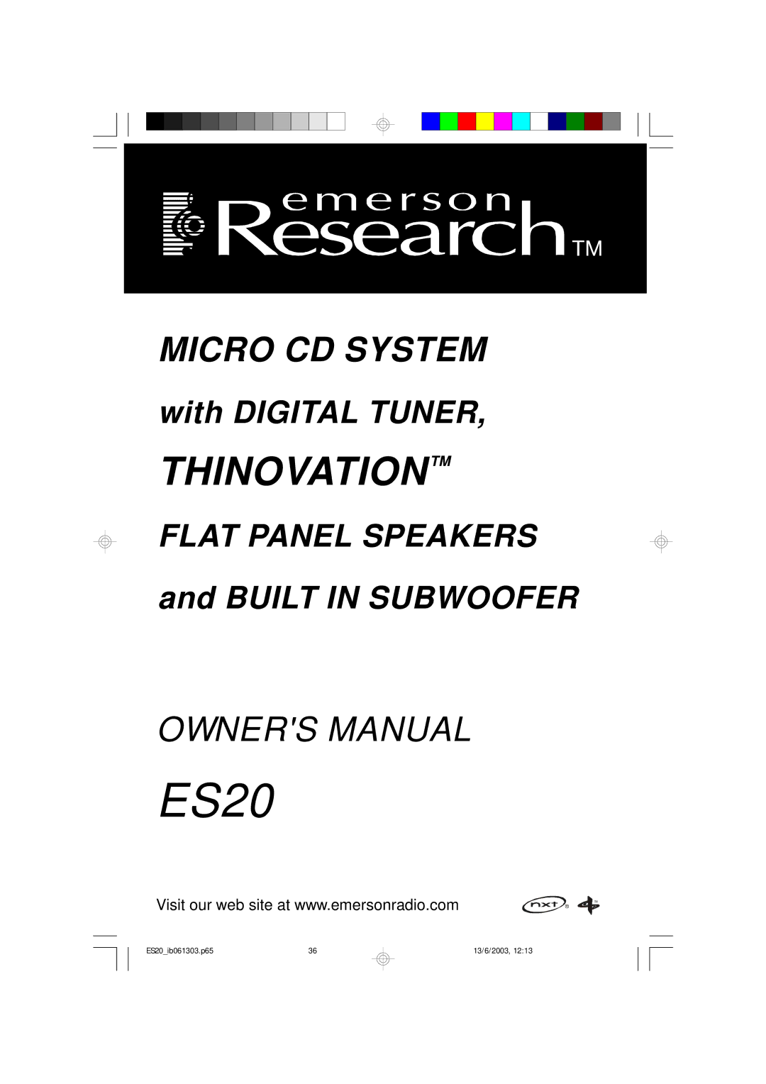 Emerson ES20 owner manual 