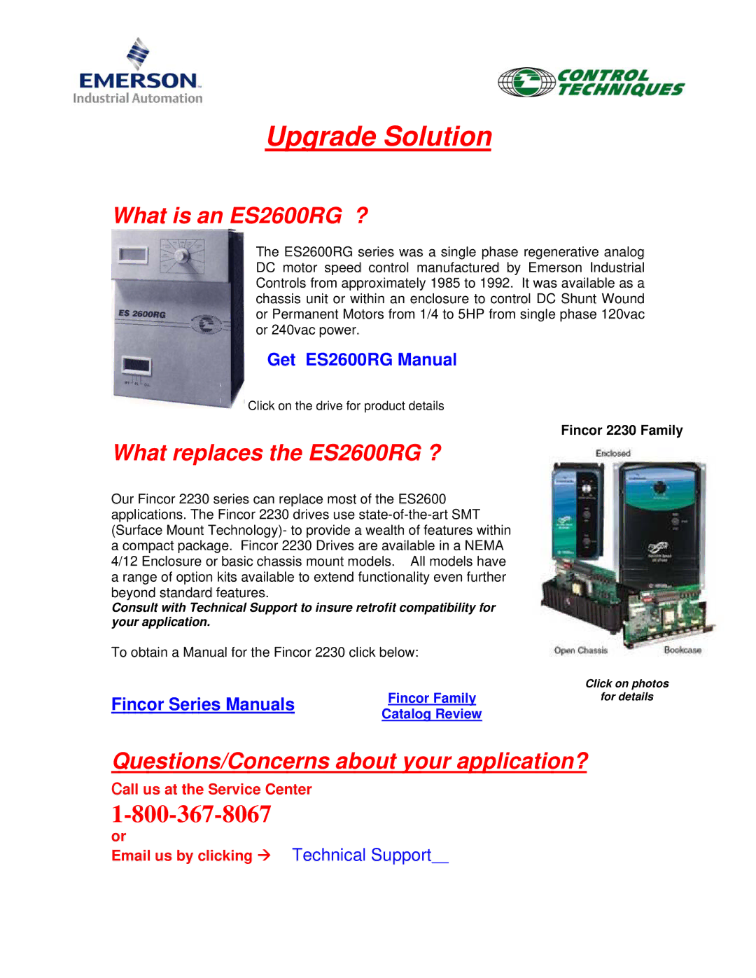 Emerson manual Upgrade Solution, What is an ES2600RG ?, What replaces the ES2600RG ? 