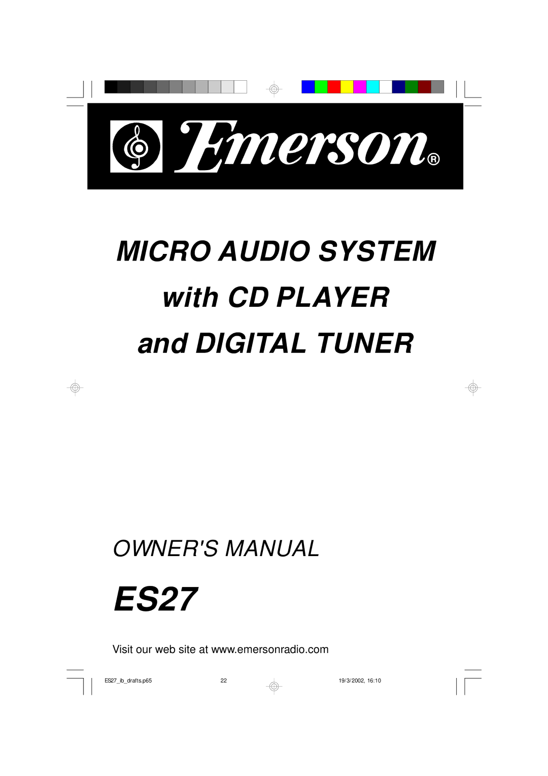 Emerson ES27 owner manual 