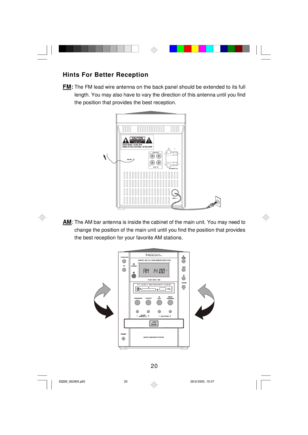 Emerson ES299 owner manual Hints For Better Reception 