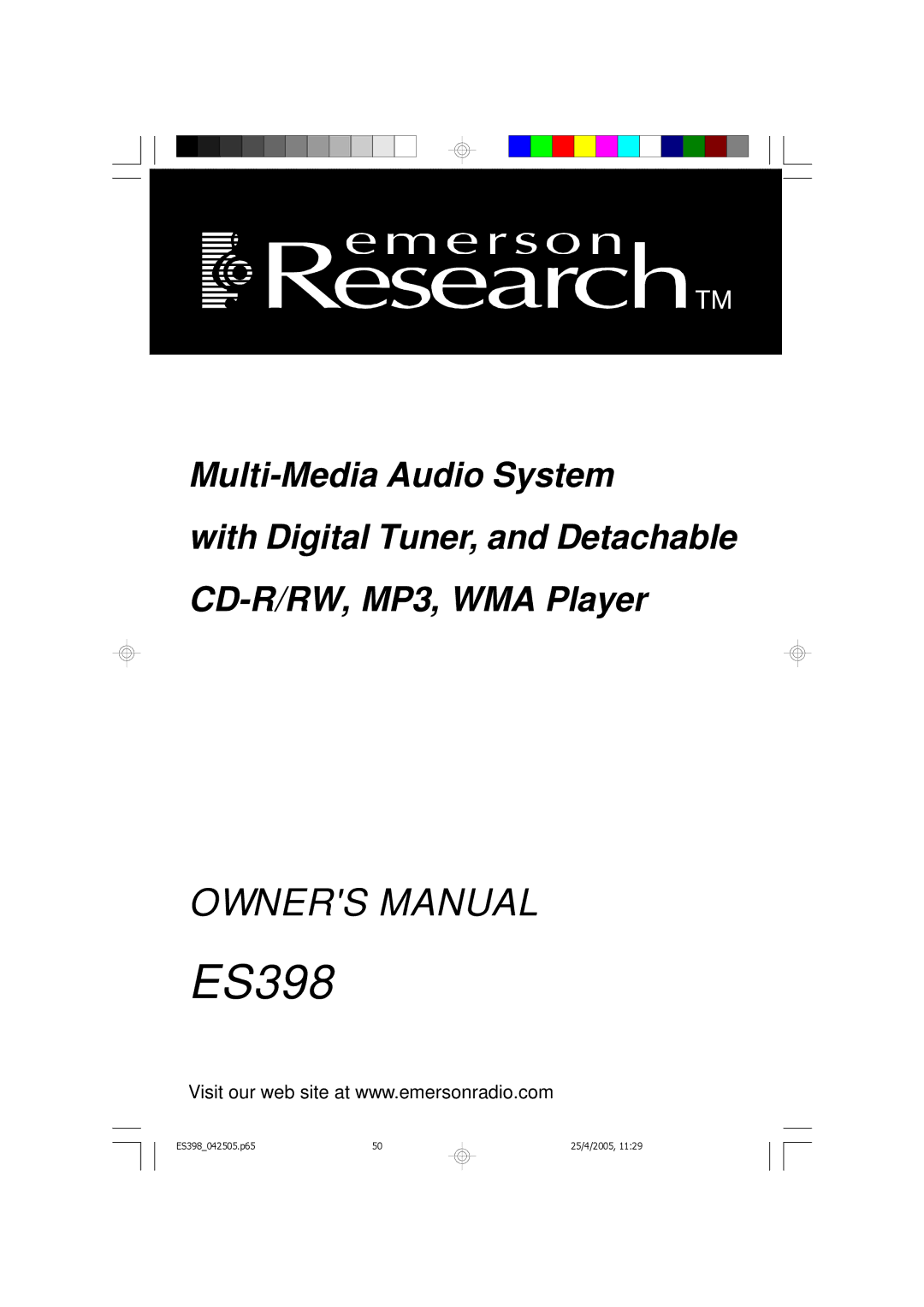 Emerson ES398 owner manual 