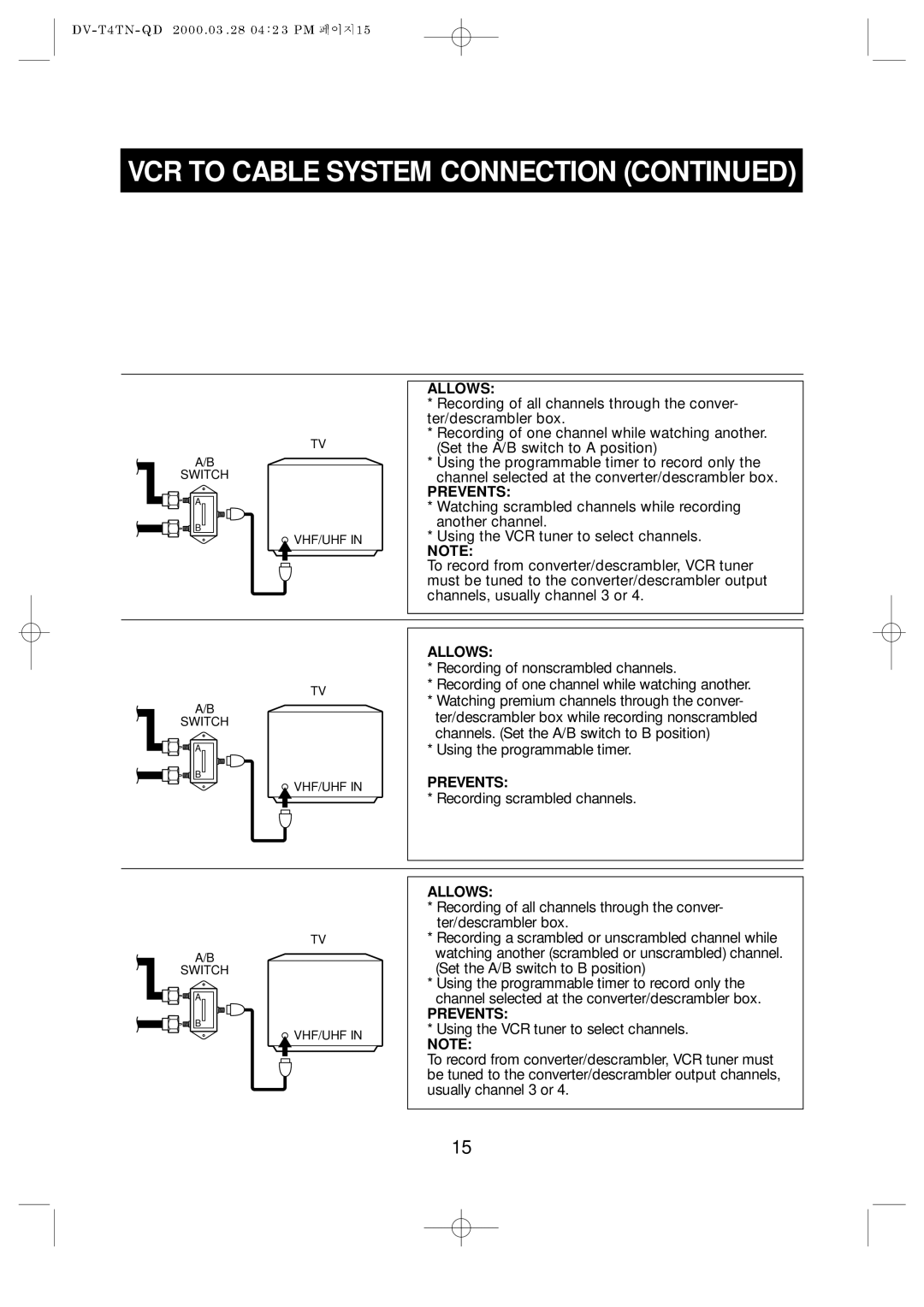 Emerson EV477 owner manual Recording scrambled channels 