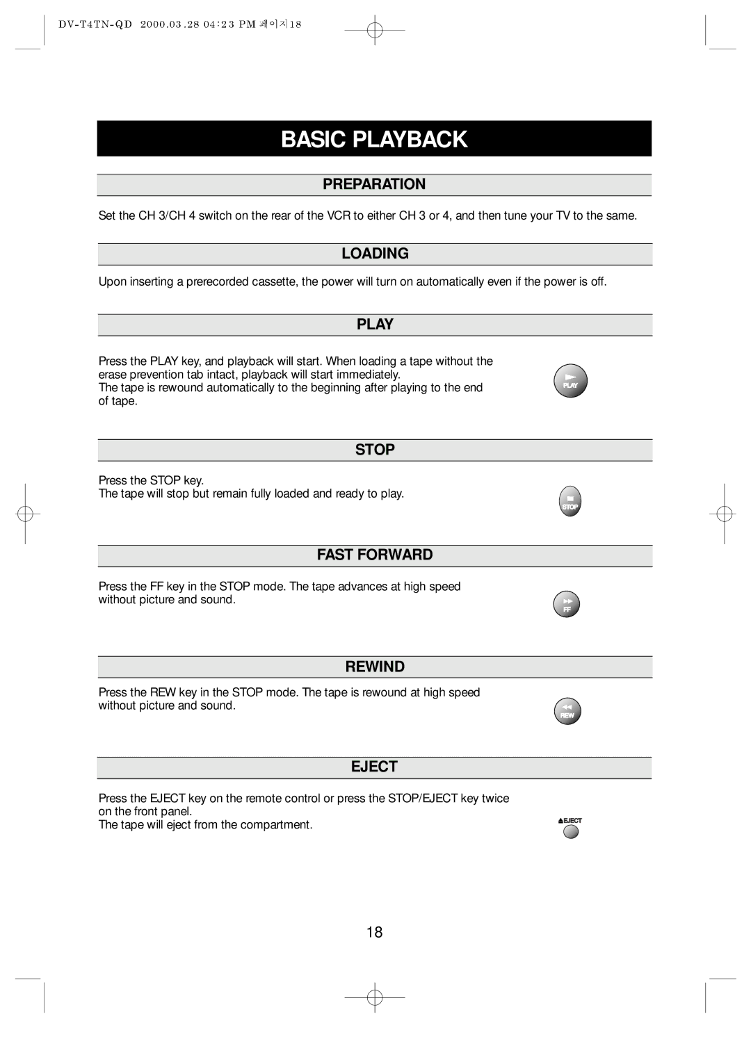 Emerson EV477 owner manual Basic Playback 