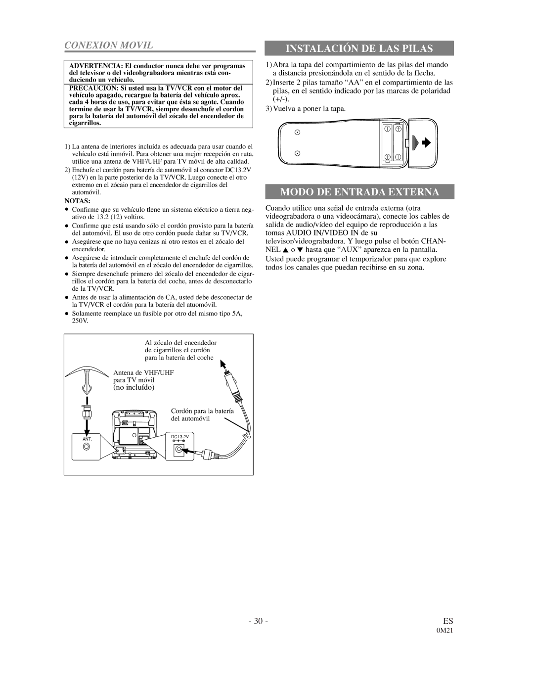 Emerson EWC0902 owner manual Instalación DE LAS Pilas 