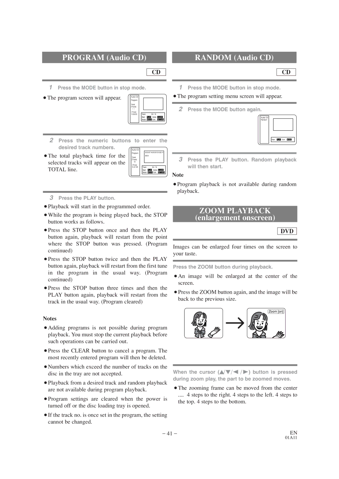 Emerson EWC19T1 owner manual Zoom Playback 