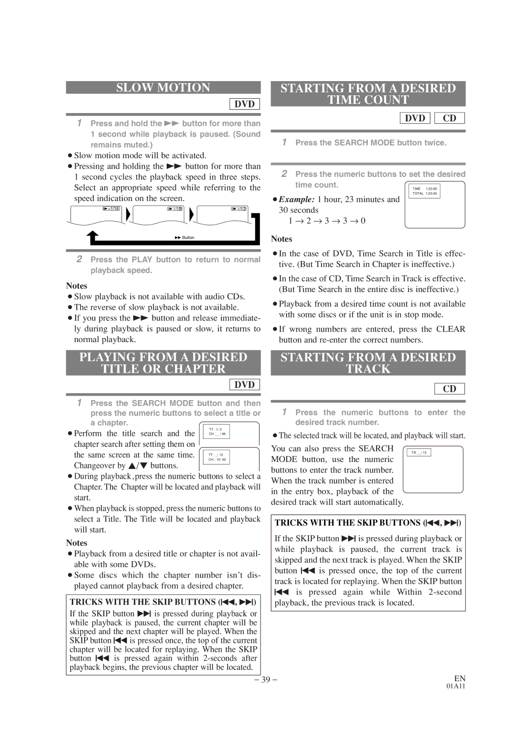 Emerson EWC19T2 owner manual Starting from a Desired Time Count, ¡Example 1 hour, 23 minutes Seconds → 2 → 3 → 3 → 