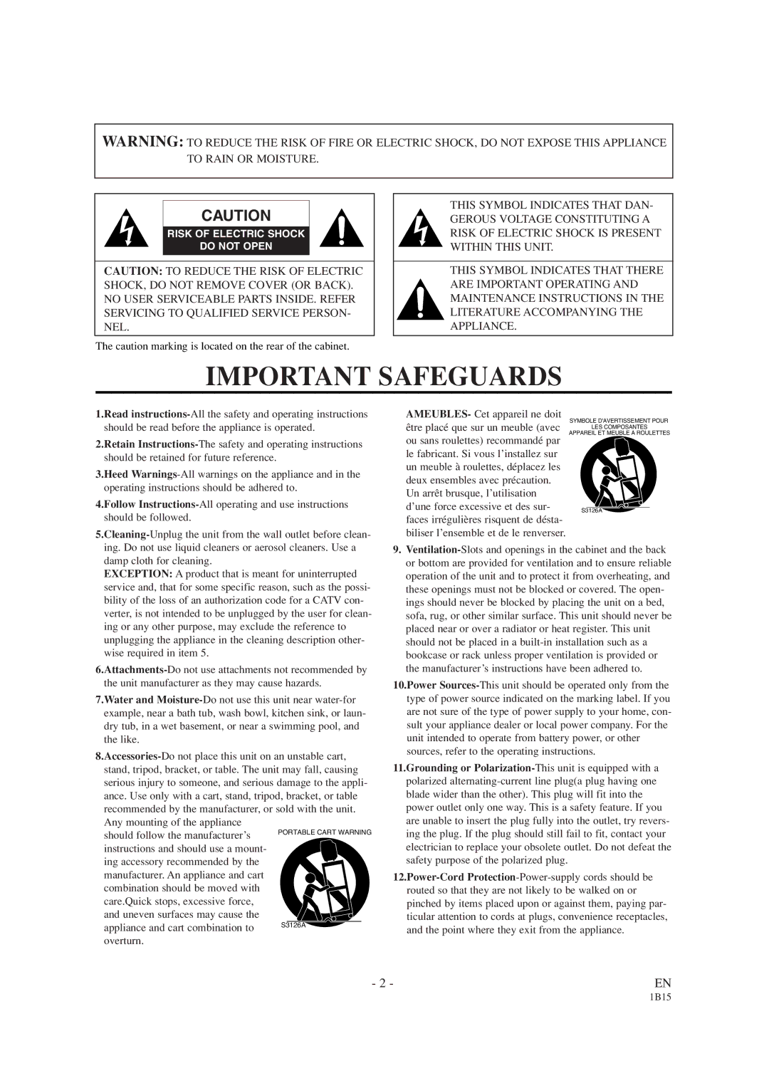 Emerson EWC19T4 owner manual Important Safeguards 