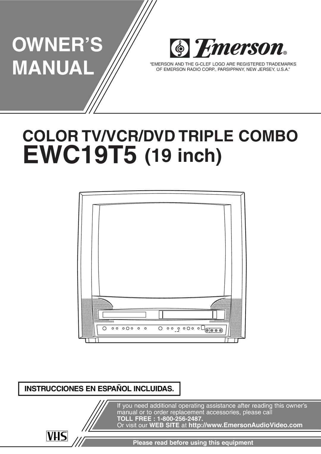 Emerson owner manual EWC19T5 19 inch 