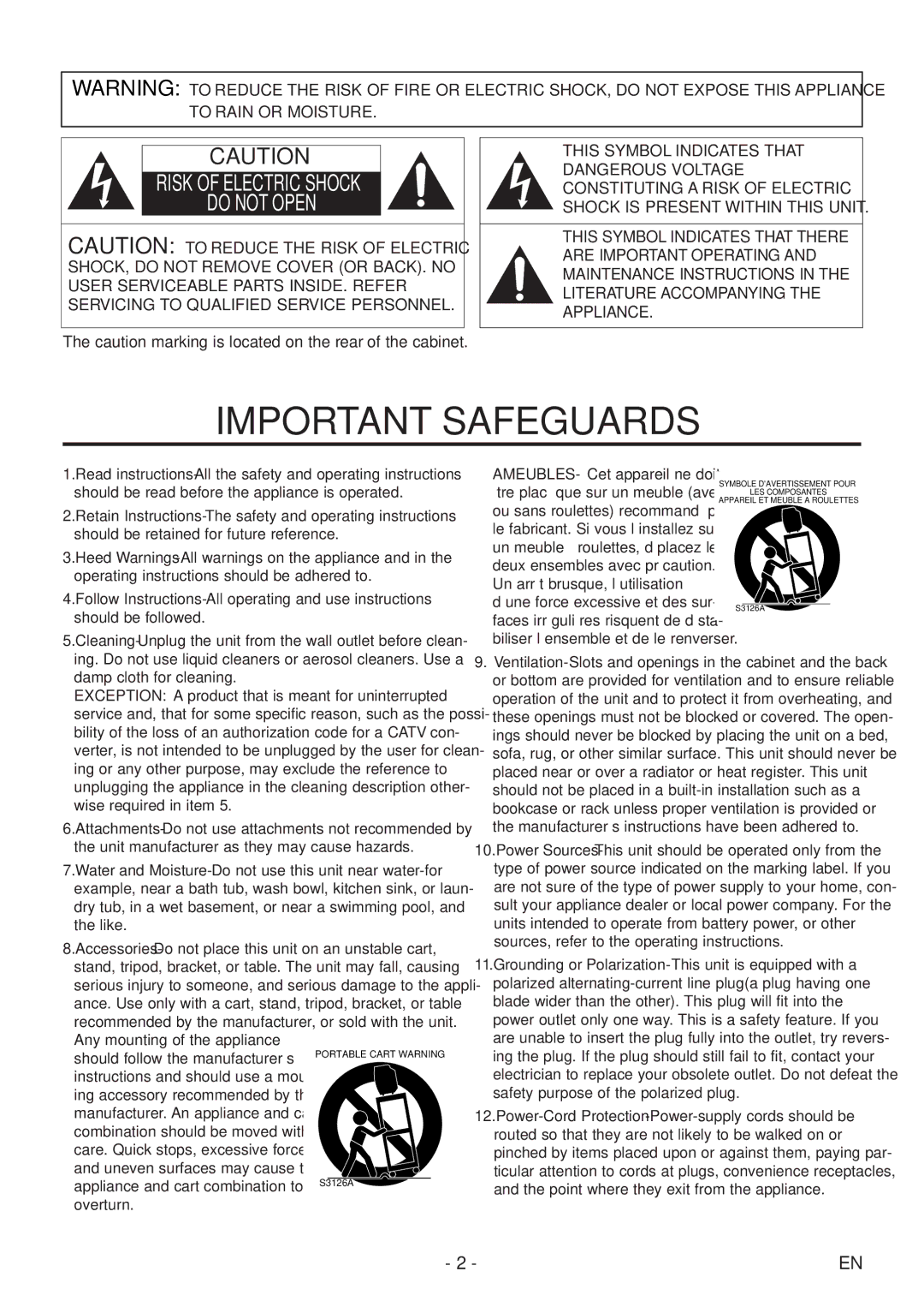 Emerson EWC19T5 owner manual Important Safeguards 