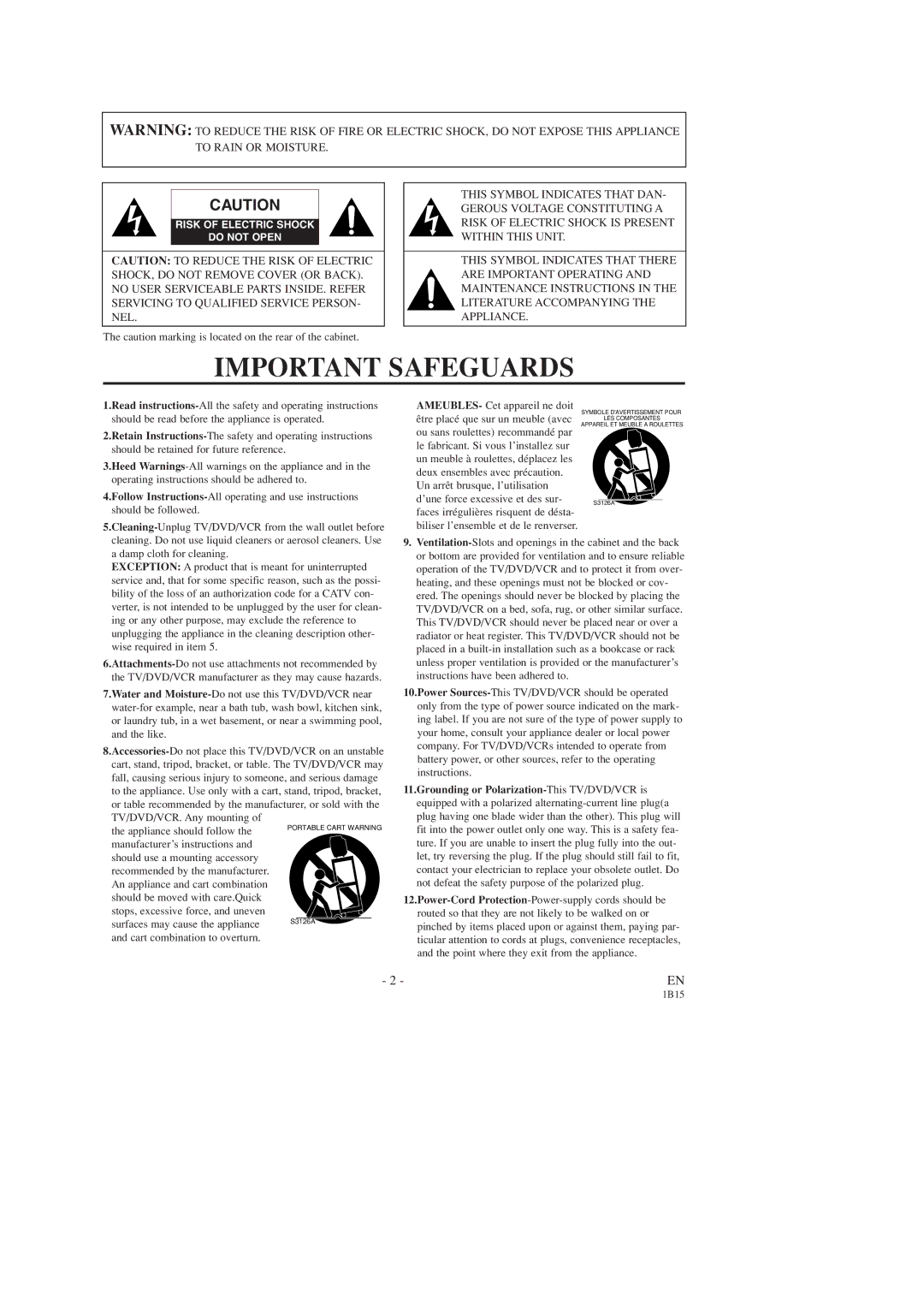 Emerson EWC27T3, EWC19T3, EWC19T3, EWC27T3 owner manual Important Safeguards 