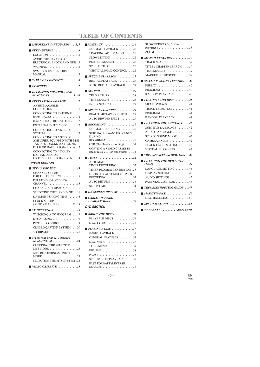 Emerson EWC27T3, EWC19T3, EWC19T3, EWC27T3 owner manual Table of Contents 