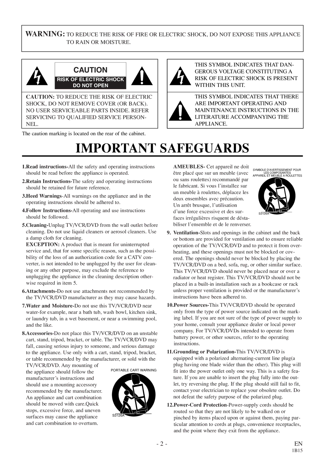 Emerson EWC27T4 owner manual Important Safeguards 