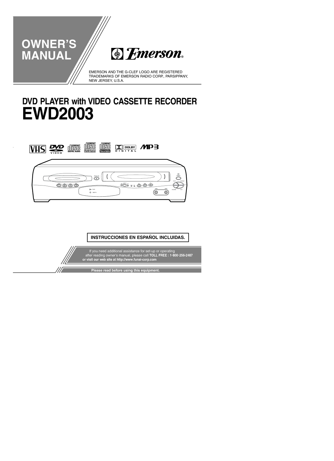 Emerson EWD2003 owner manual 