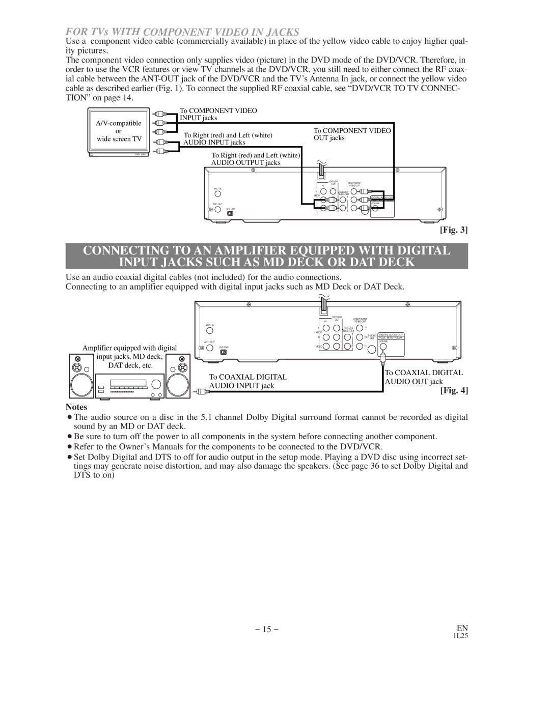 Emerson EWD2202 owner manual For TVs with Component Video in Jacks 