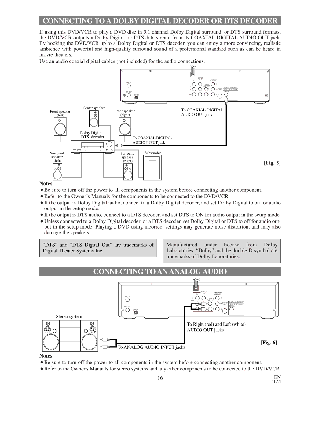 Emerson EWD2202 owner manual Dolby Digital DTS decoder 