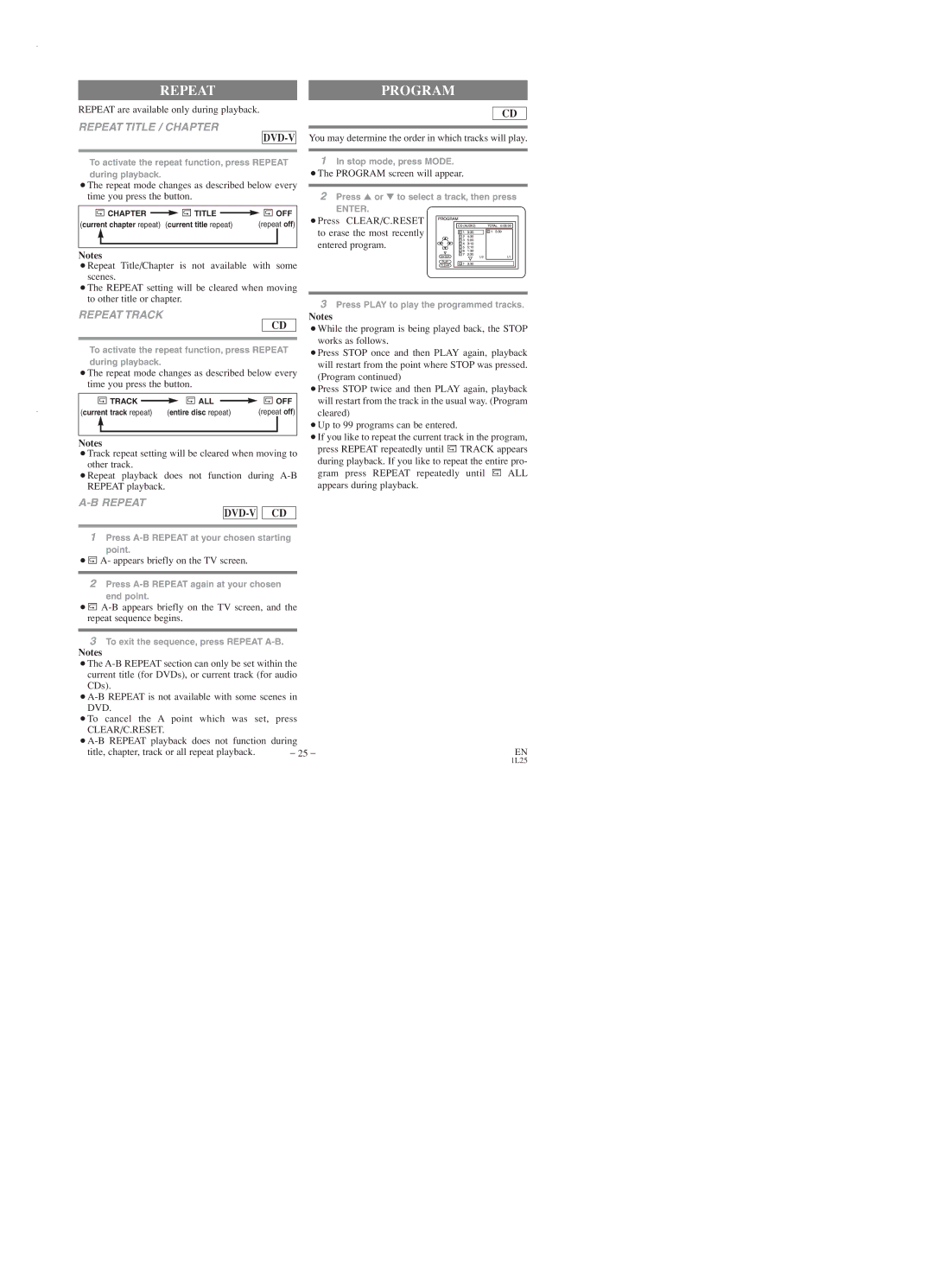 Emerson EWD2203 owner manual Repeat Title / Chapter, Repeat Track 