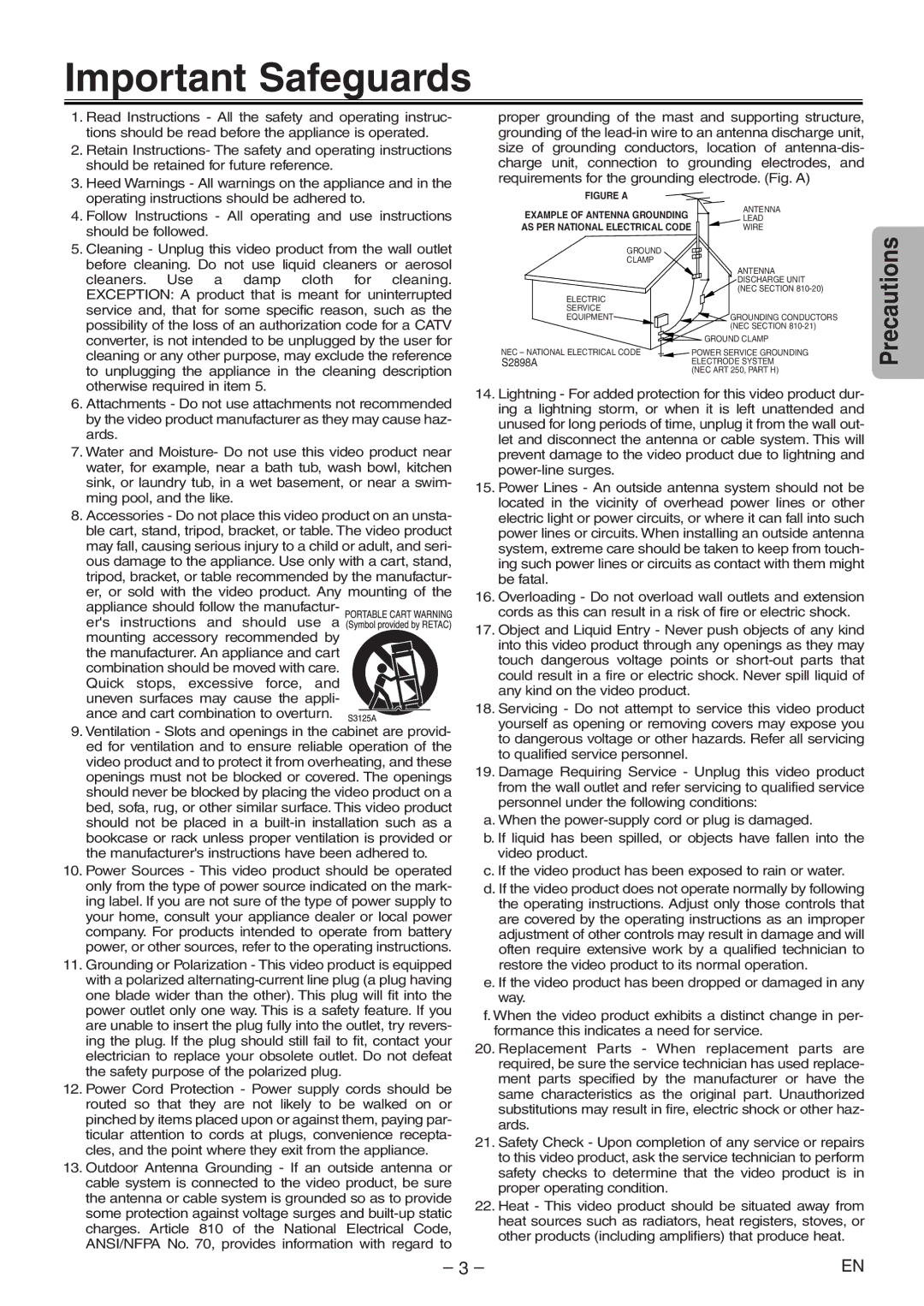 Emerson EWD2204 owner manual Important Safeguards 