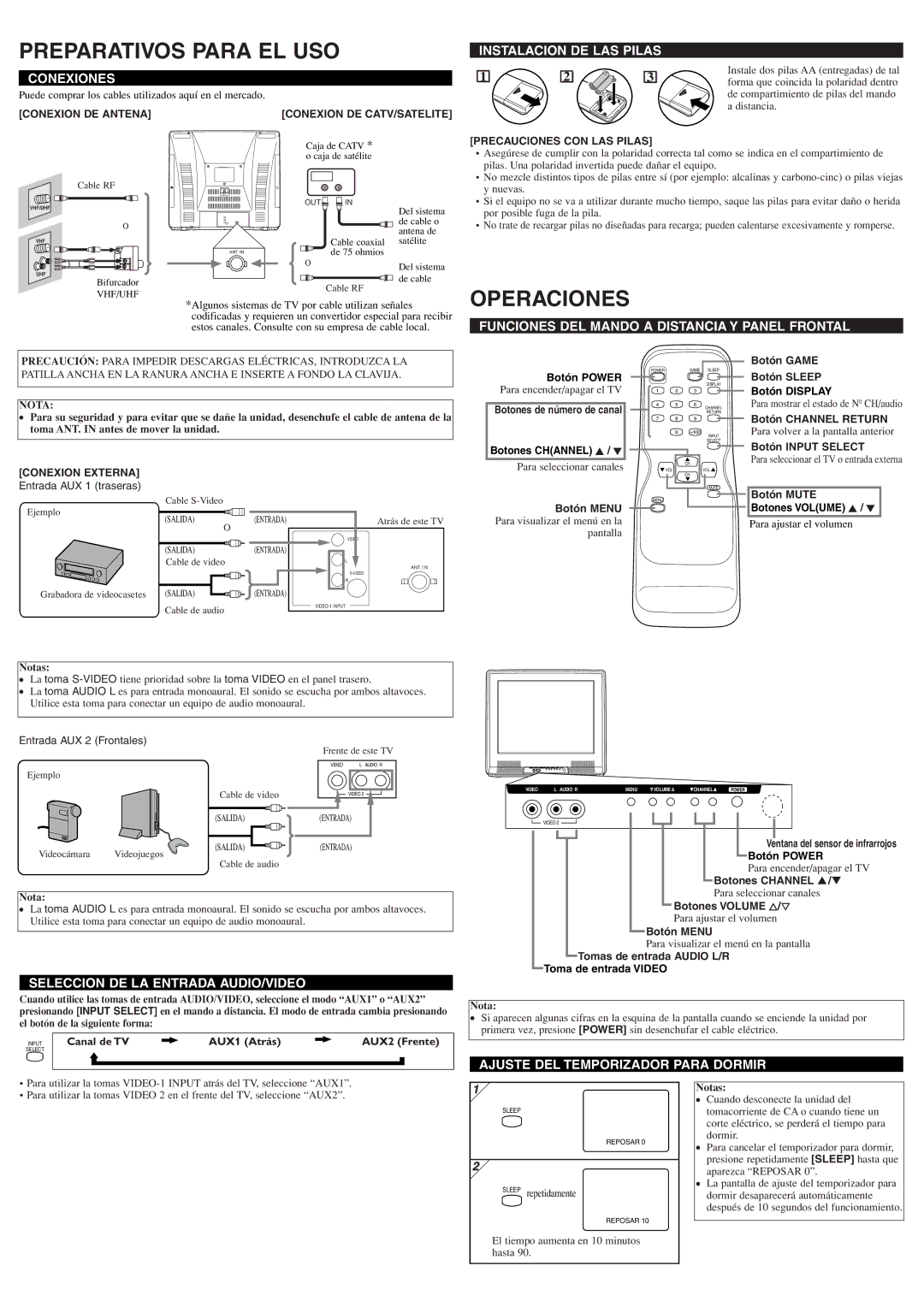 Emerson EWF2705 owner manual Preparativos Para EL USO, Operaciones 