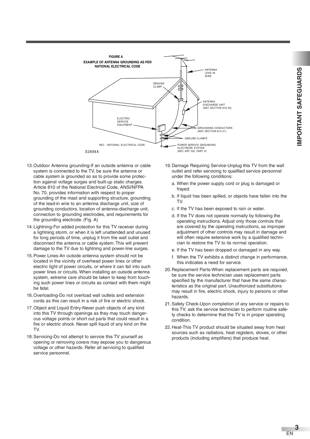 Emerson EWFG2705 owner manual Important Safeguards, Figure a 