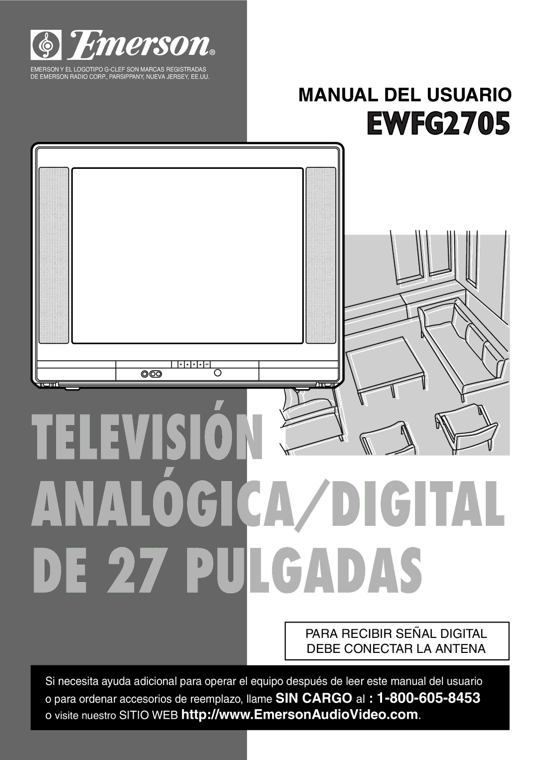 Emerson EWFG2705 owner manual Para Recibir Señal Digital Debe Conectar LA Antena 