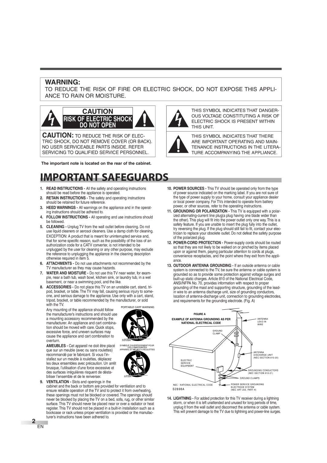 Emerson EWL3706 A owner manual Important Safeguards 