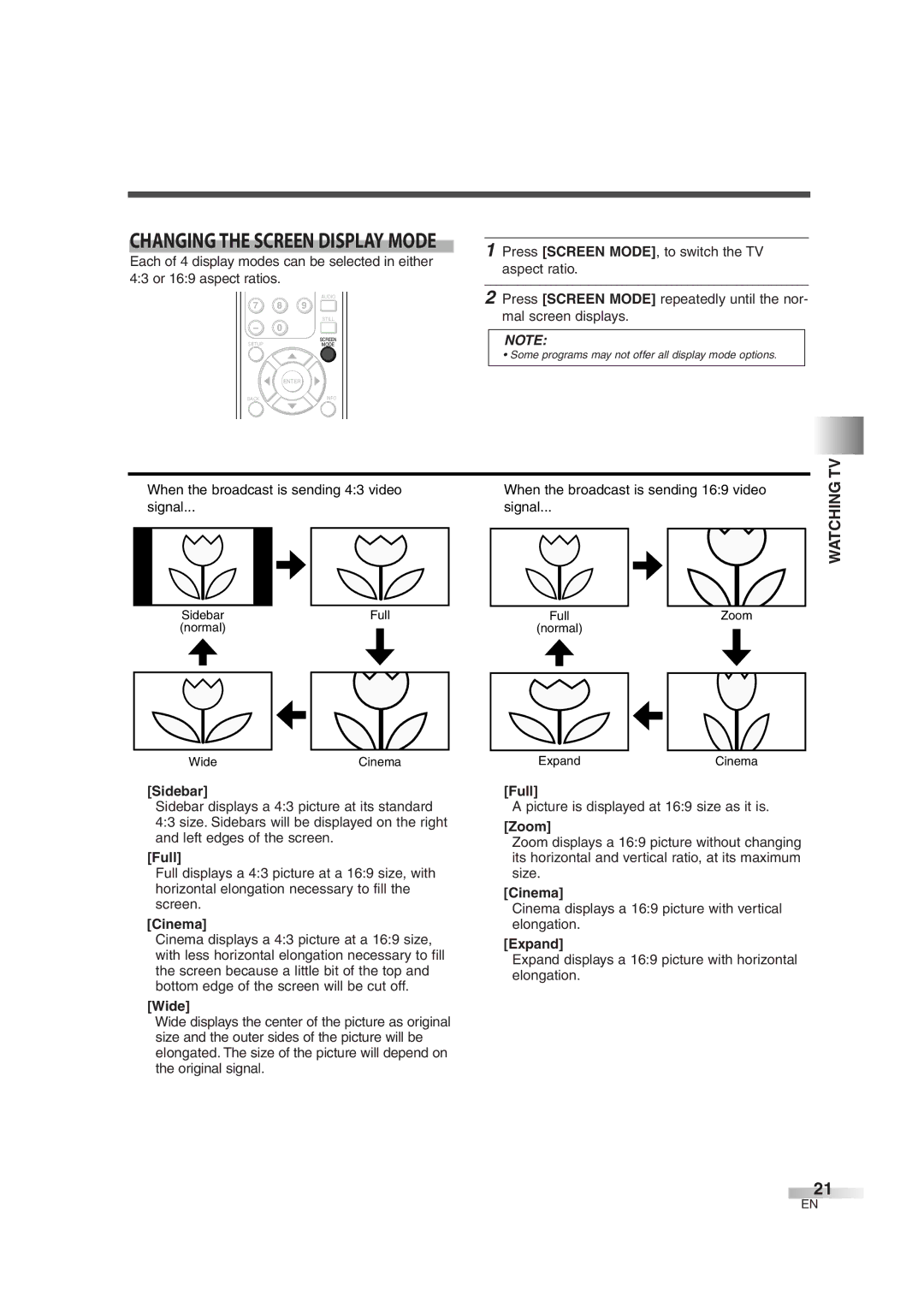 Emerson EWL3706 A owner manual Watching TV 