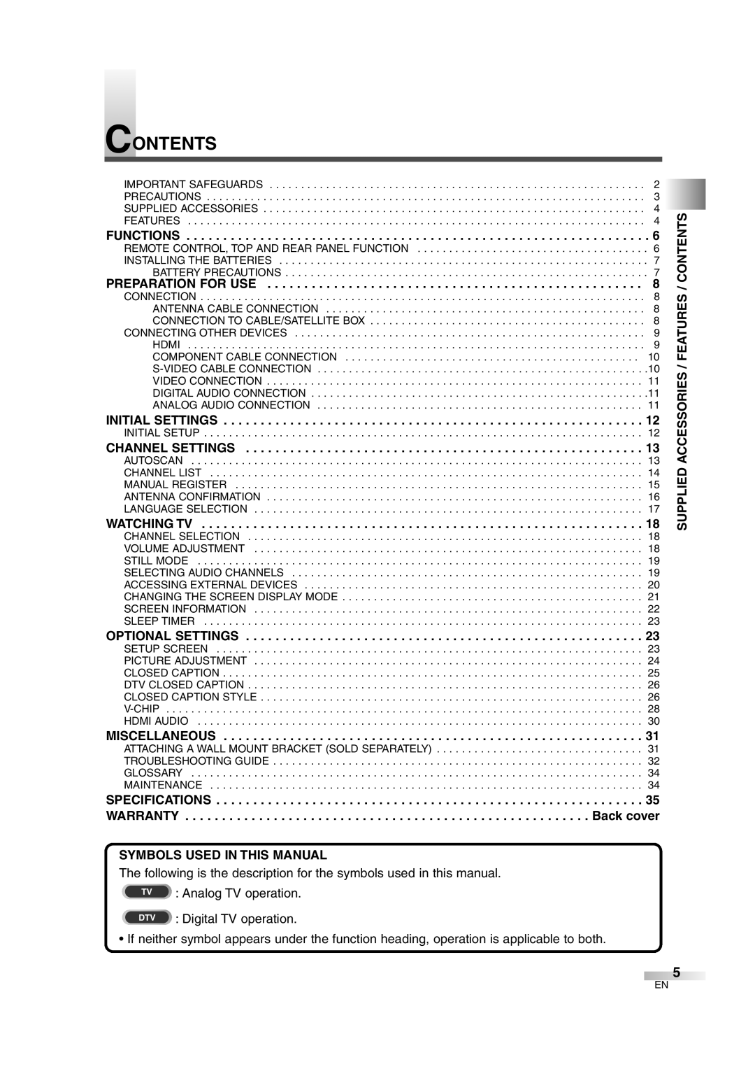 Emerson EWL3706 A owner manual Contents 