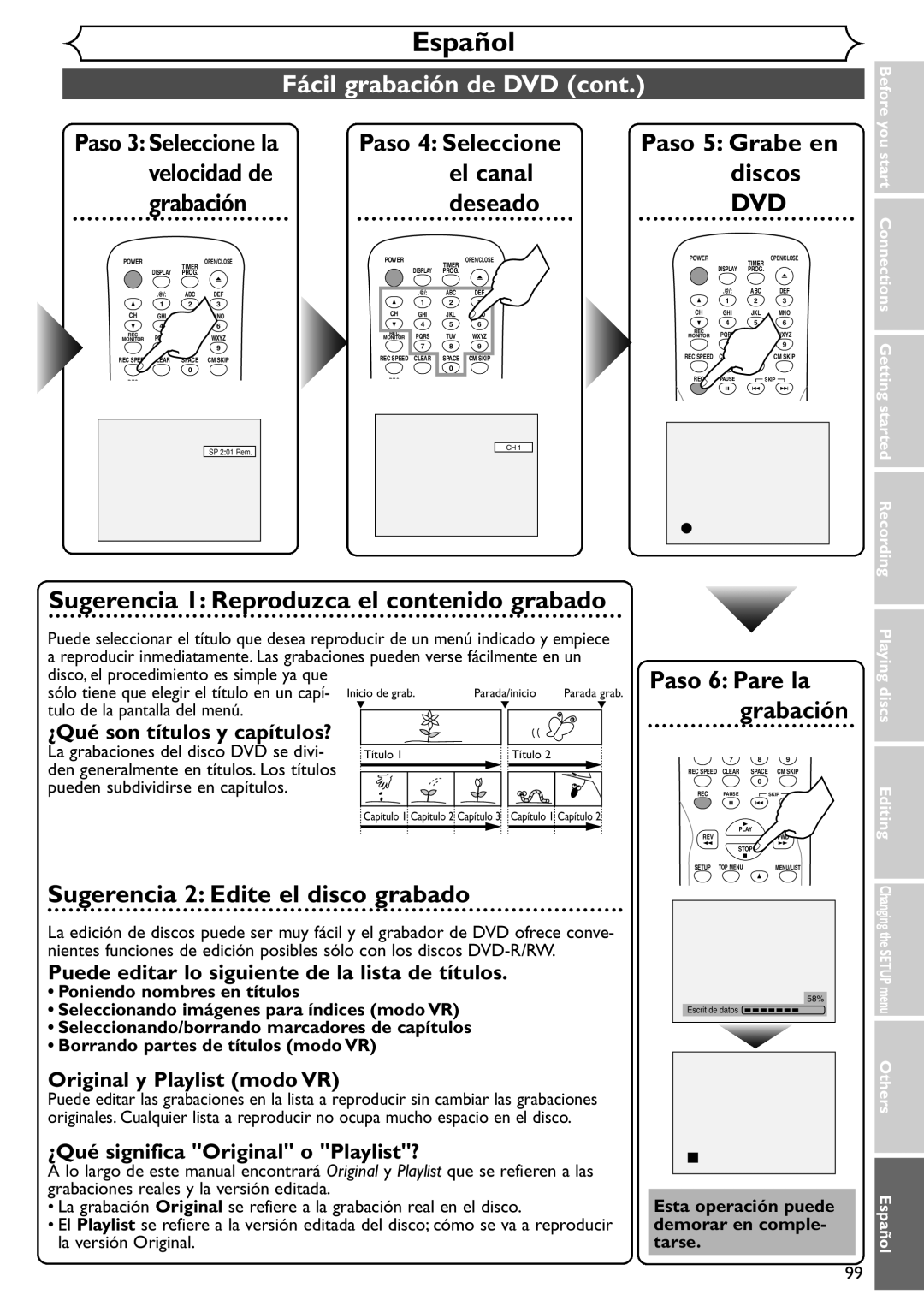 Emerson EWR10D4 owner manual ¿Qué son títulos y capítulos?, Puede editar lo siguiente de la lista de títulos 