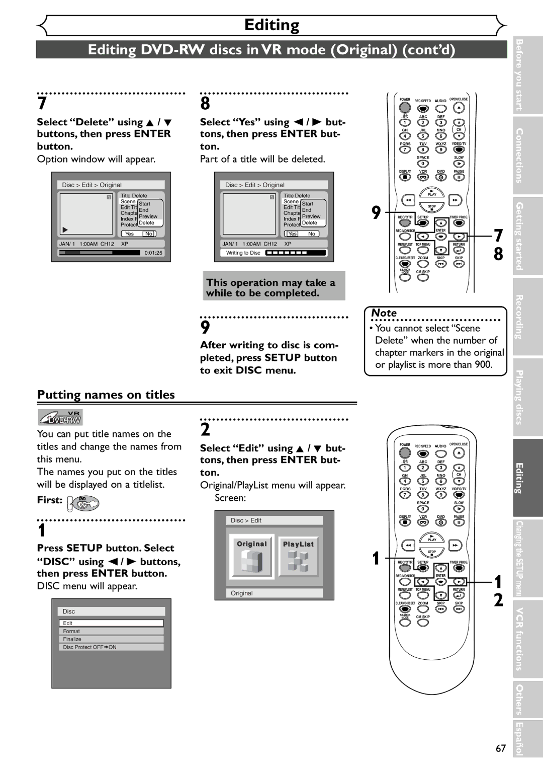 Emerson EWR20V4 owner manual Select Delete using K / L buttons, then press Enter button 