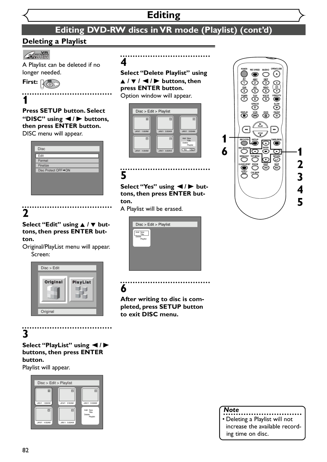 Emerson EWR20V4 owner manual Deleting a Playlist, Playlist can be deleted if no longer needed, Playlist will be erased 