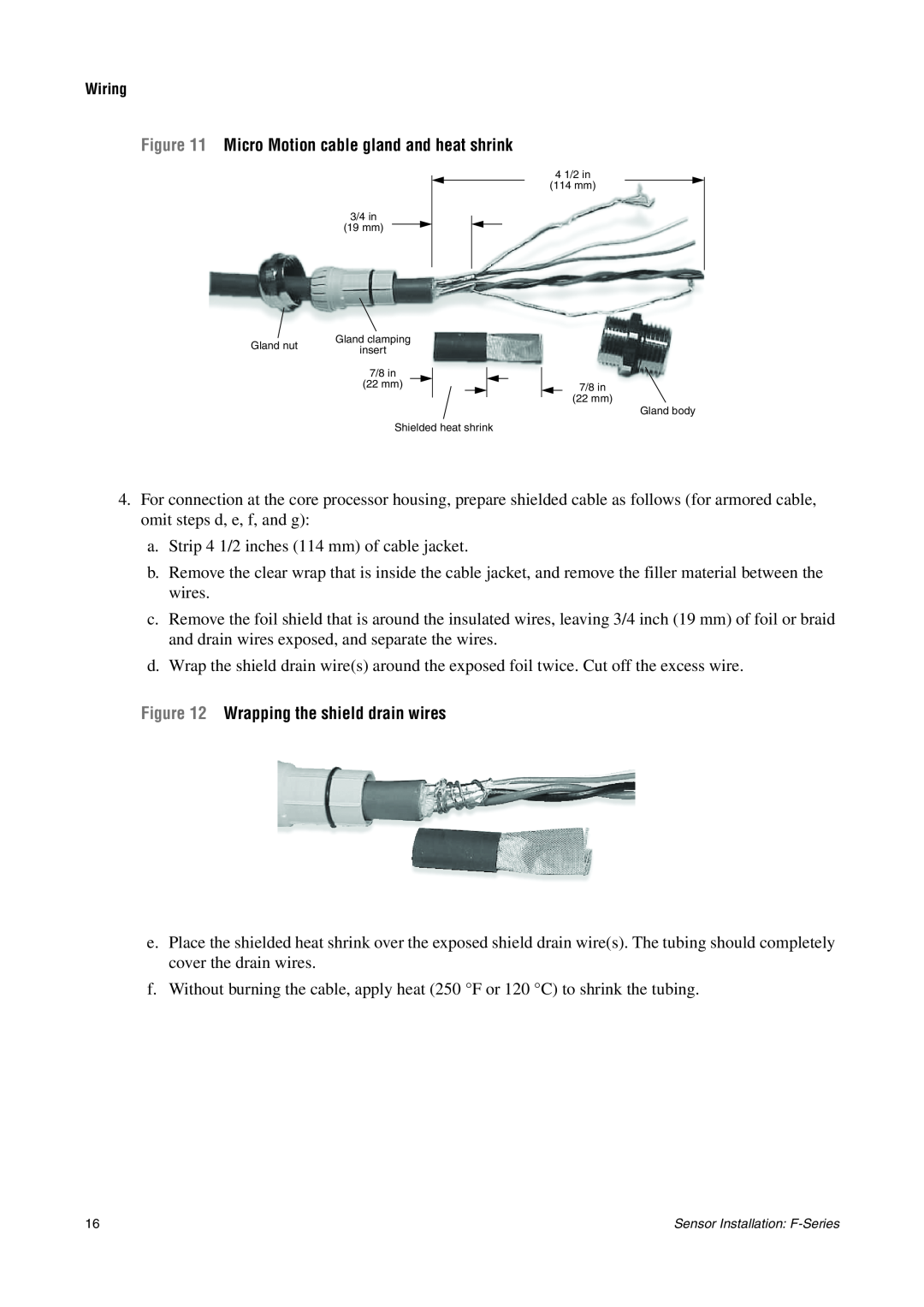 Emerson F-SERIES SENSOR installation manual Wrapping the shield drain wires 