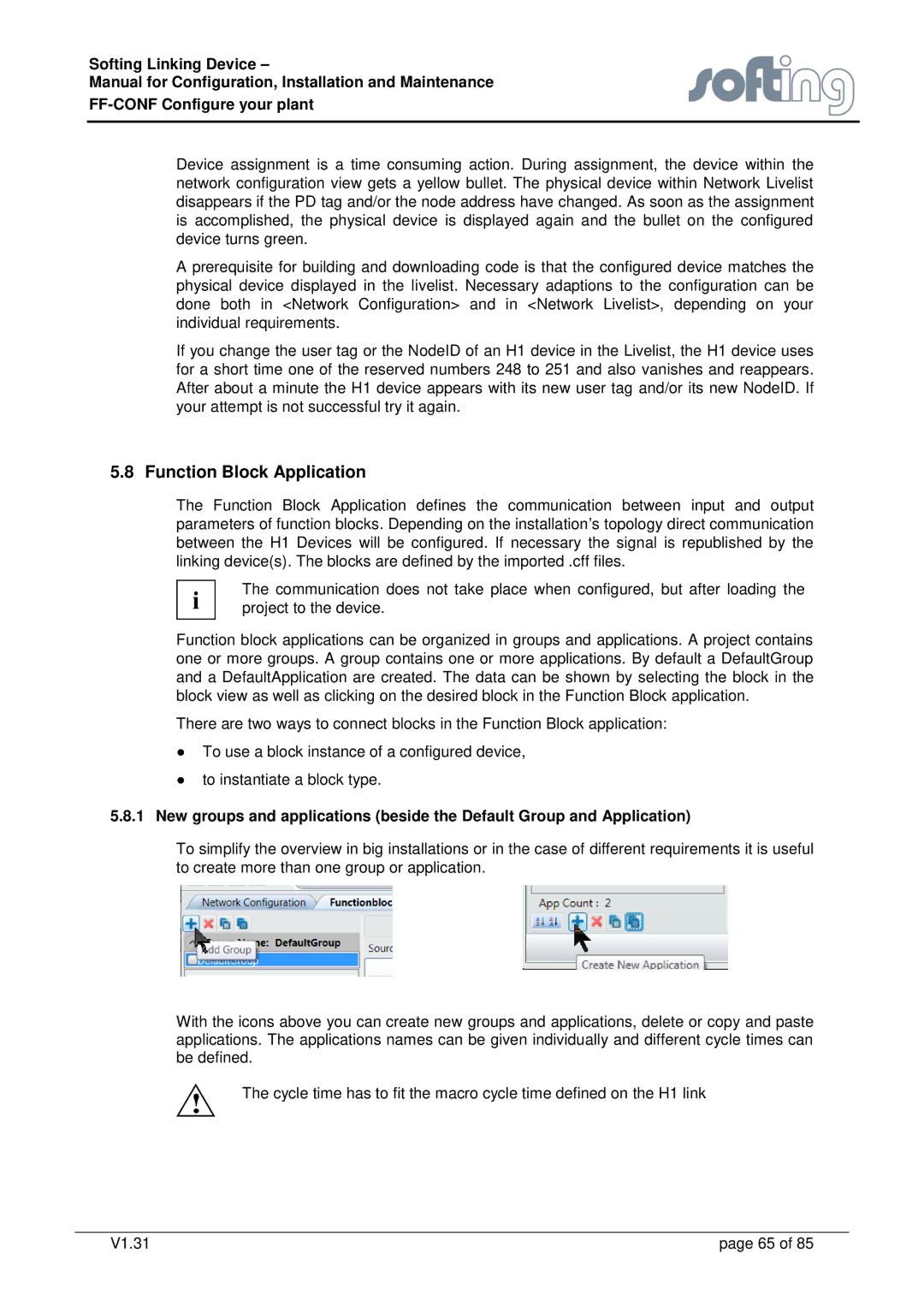 Emerson FG-110 manual Function Block Application 