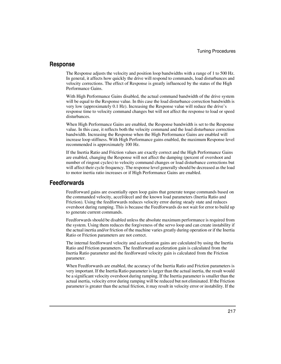 Emerson FM-3 manual Response, Feedforwards 