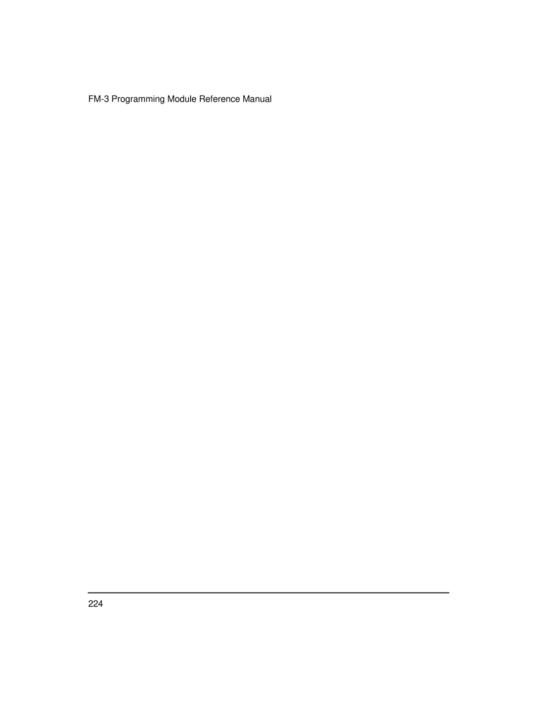 Emerson manual FM-3 Programming Module Reference Manual 224 