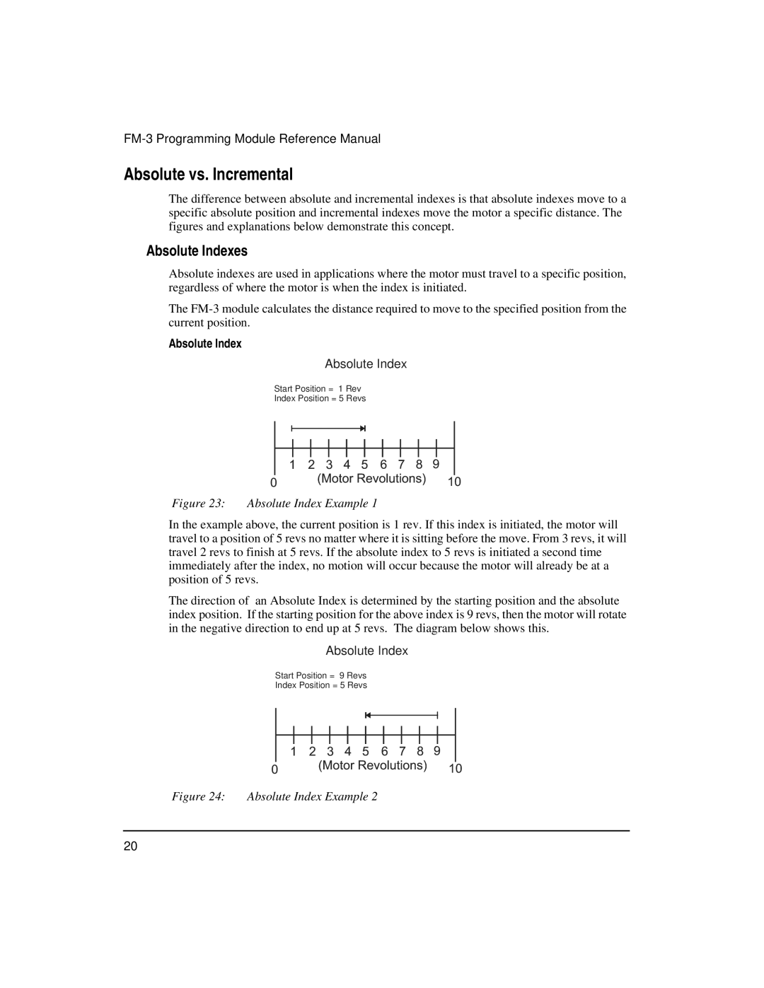 Emerson FM-3 manual Absolute vs. Incremental, Absolute Indexes 